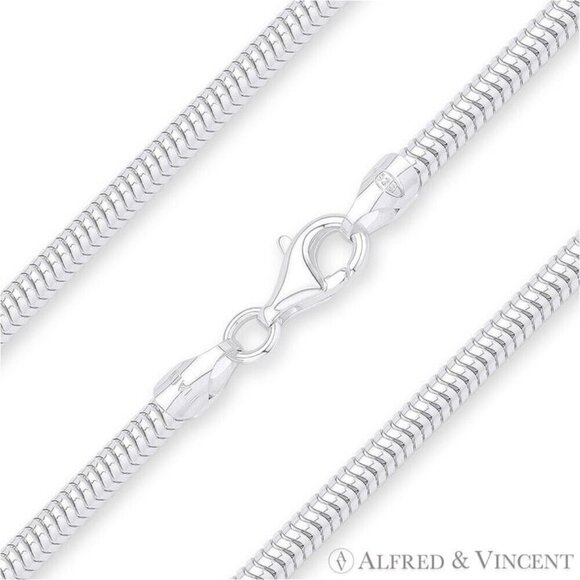 4mm Flexible Snake Link Italian Chain Necklace in .925 Sterling Silver - 22"